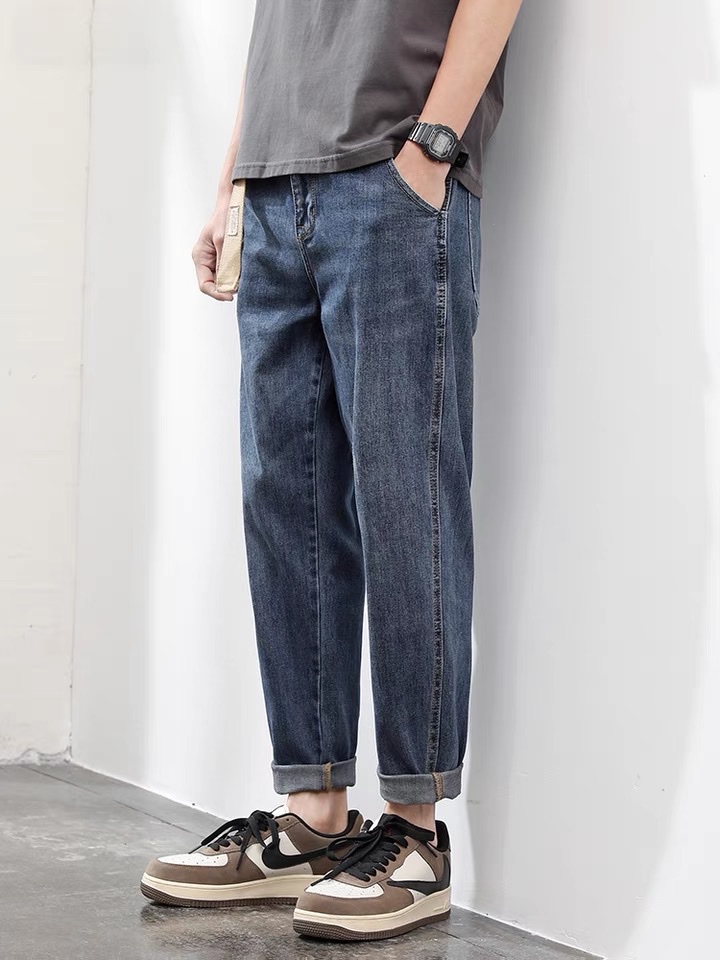 Otoño invierno 2021 holgada hombre versión coreana de tendencia casual cargo pantalones de moda pai gow pung pantalones de pie pequeños detail image 1