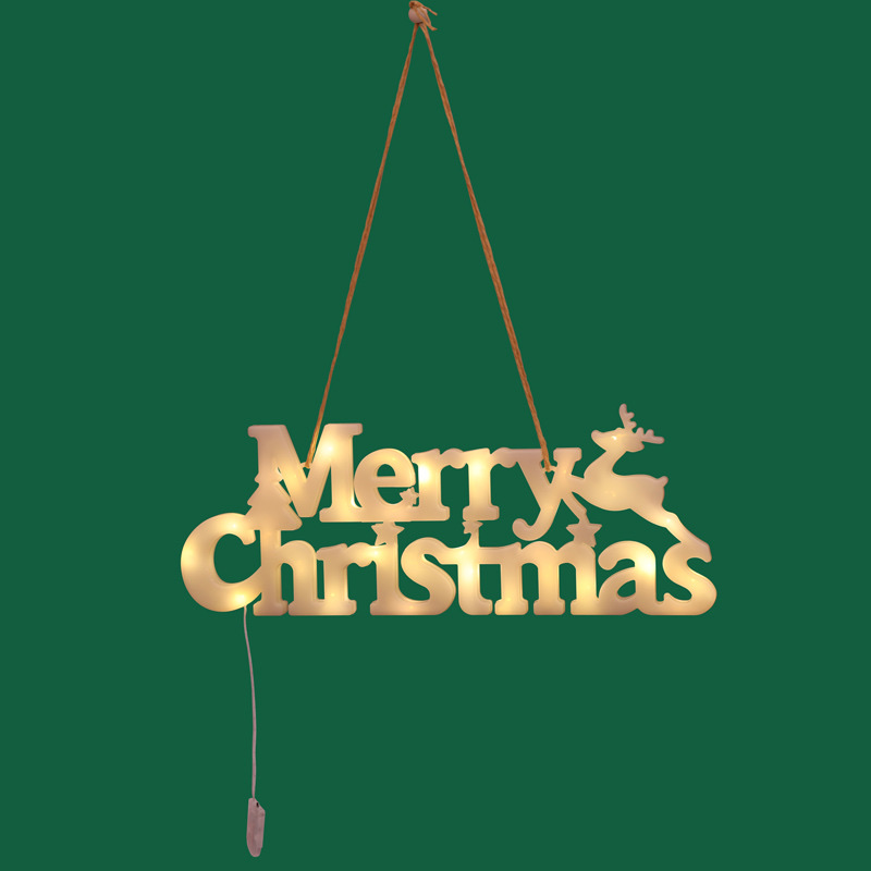 跨境新品Merry Christmas字母灯牌圣诞节装饰LED彩灯圣诞花环挂灯 暖白色纽扣电子详情图3