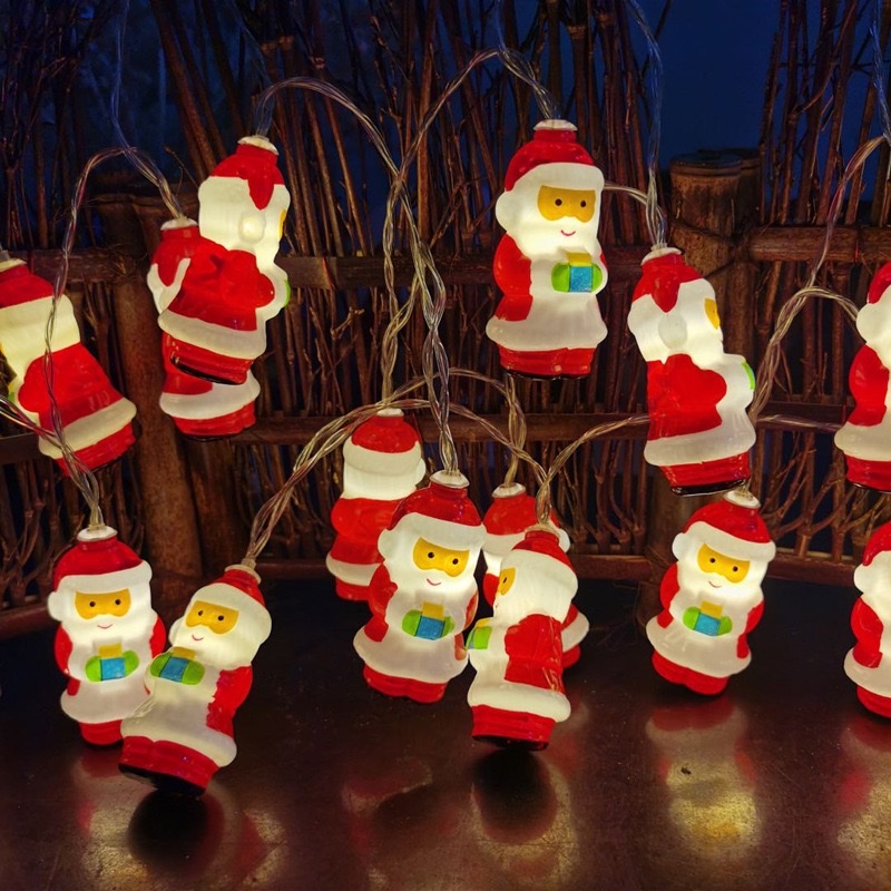 跨境热卖led圣诞老人灯串圣诞节日房间装饰灯圣诞灯雪人灯串彩灯圣诞老人全身3米20灯电池盒图