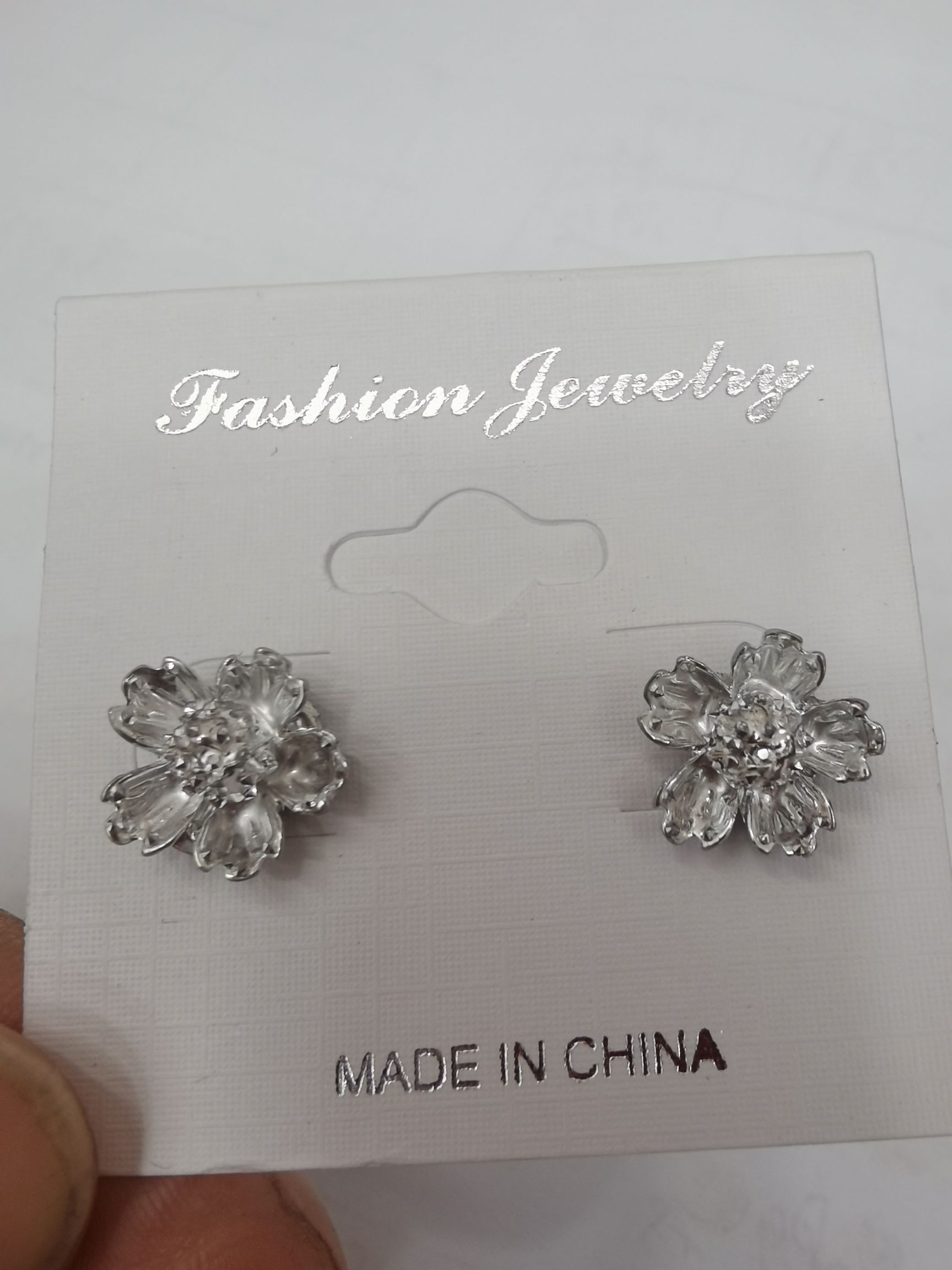 树脂耳钉饰品银色花朵耳钉简约时尚耳饰精致耳饰品