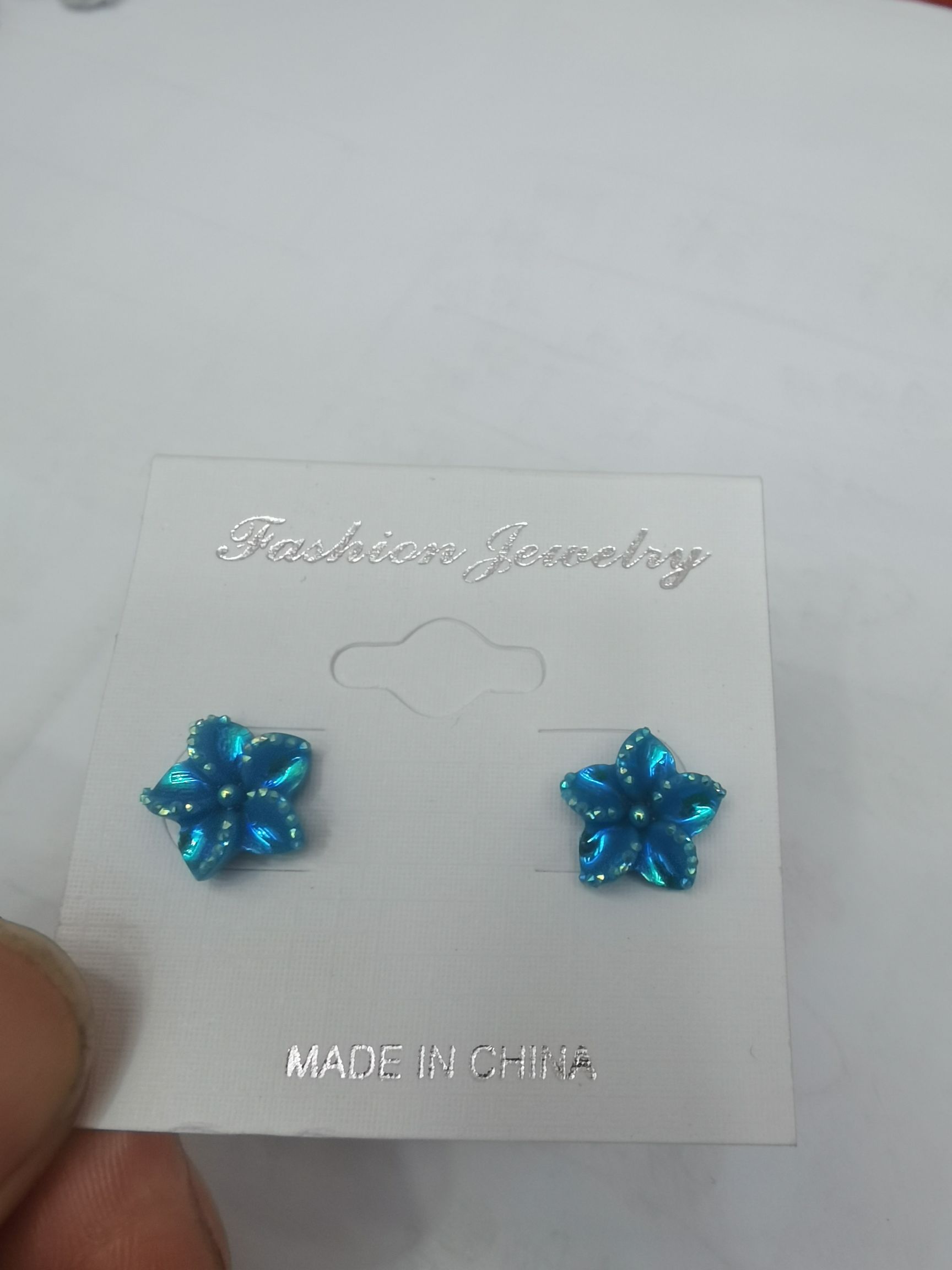 树脂耳钉饰品蓝色花朵耳钉简约时尚耳饰精致耳饰品