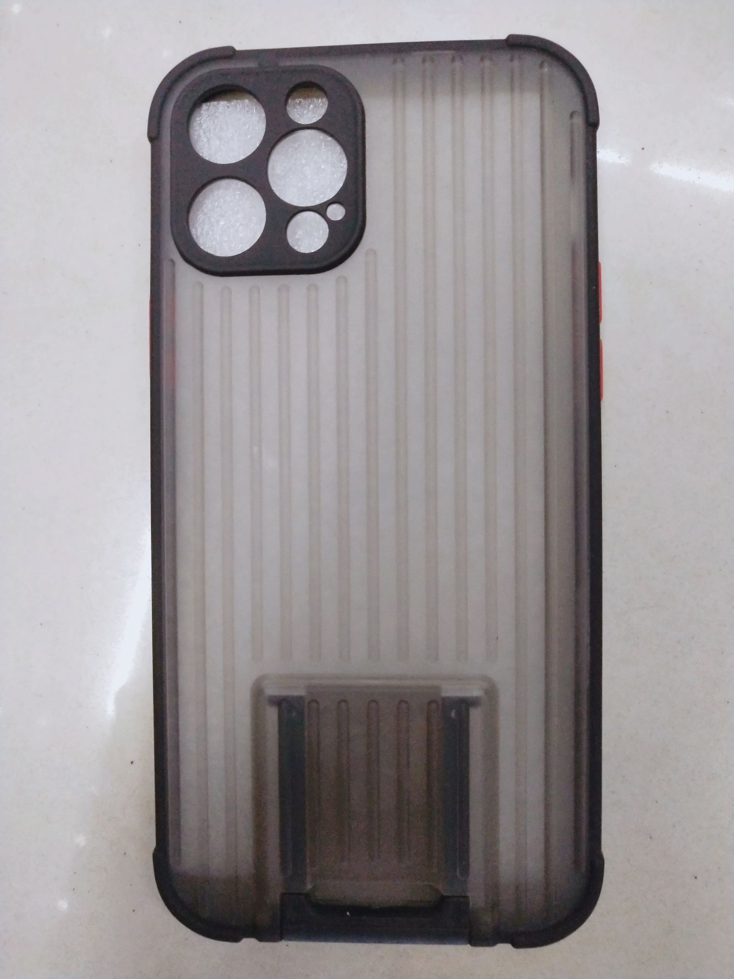 Suitcase pull-out anti-drop stand, color-blocking button, two-in-one skin-like phone case detail image 8