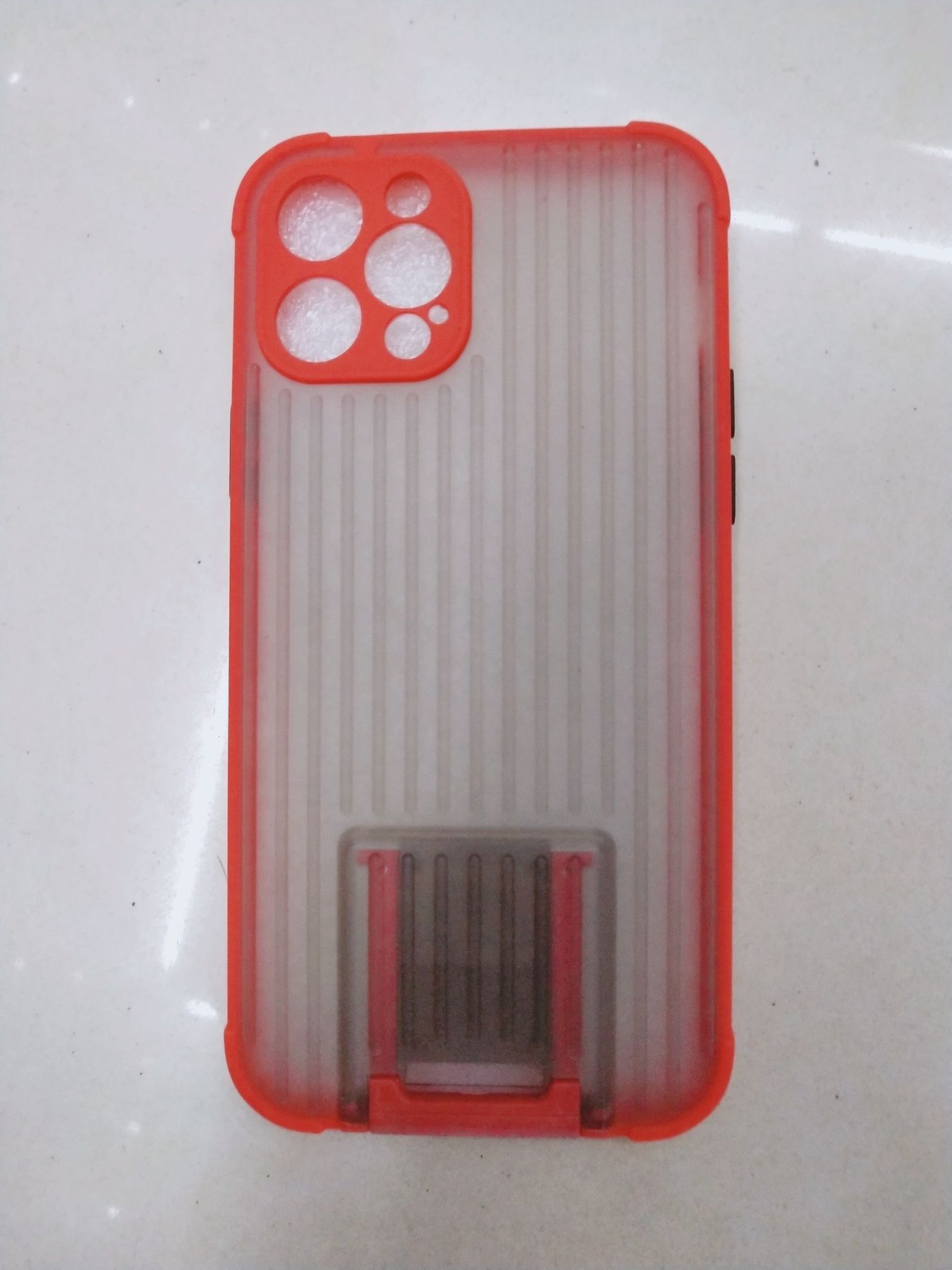 Suitcase pull-out anti-drop stand, color-blocking button, two-in-one skin-like phone case detail image 7