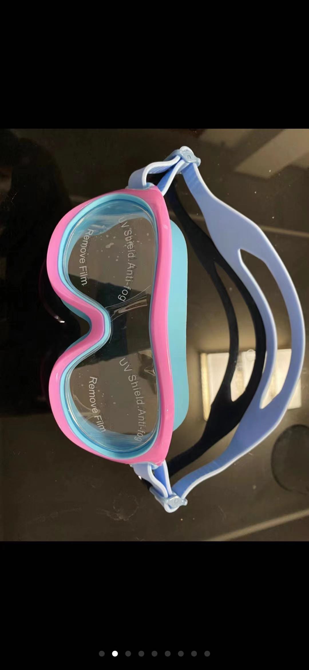 Children's large-frame mixed-color swimming goggles Specification image
