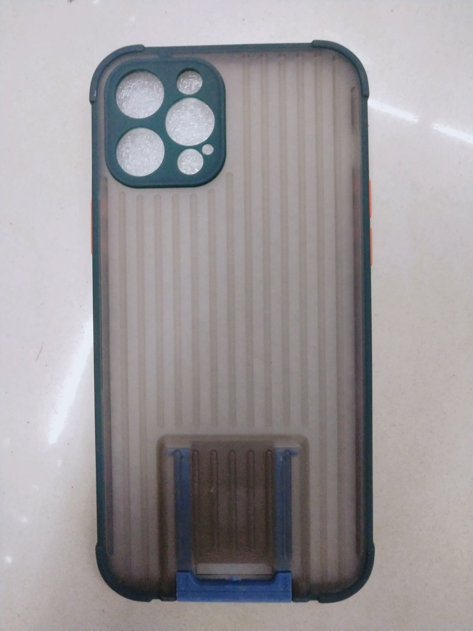 Suitcase pull-out anti-drop stand, color-blocking button, two-in-one skin-like phone case detail image 4