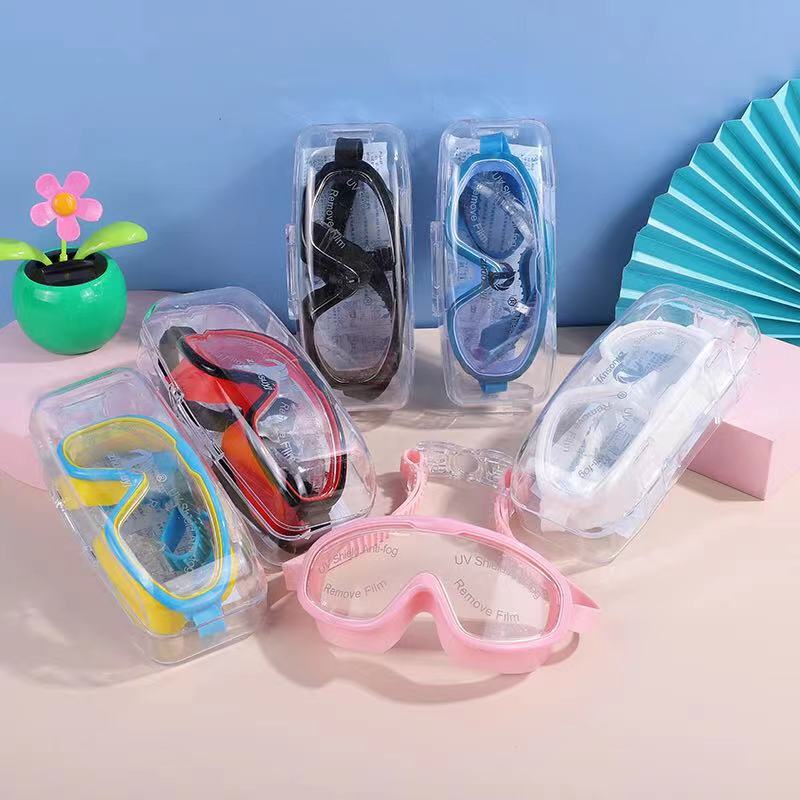 Adult large-frame mixed-color swimming goggles details Picture