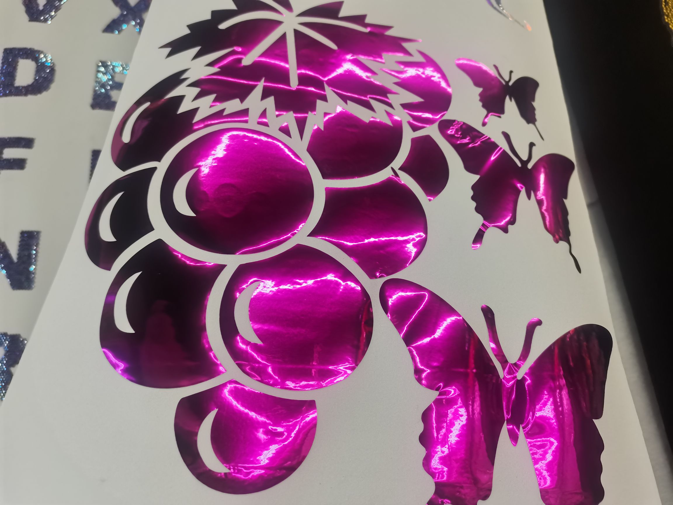 烫图葡萄蝴蝶图案(外贸专供)