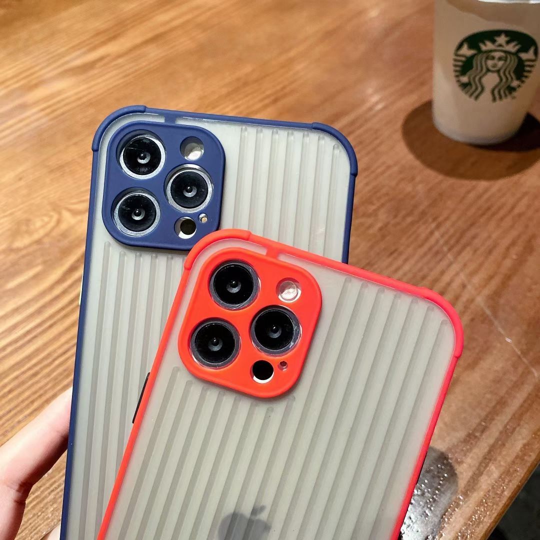 Suitcase pull-out anti-drop stand, color-blocking button, two-in-one skin-like phone case detail image 3