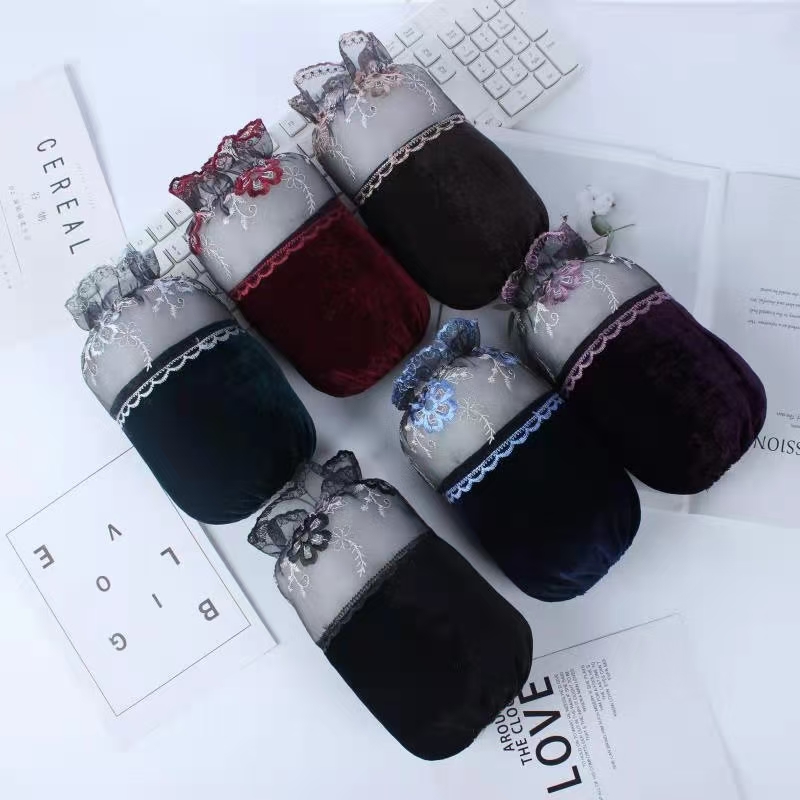 Weiyun arm sleeves for office and kitchen cleaning women's autumn and winter long arm sleeves with lace sleeves details Picture