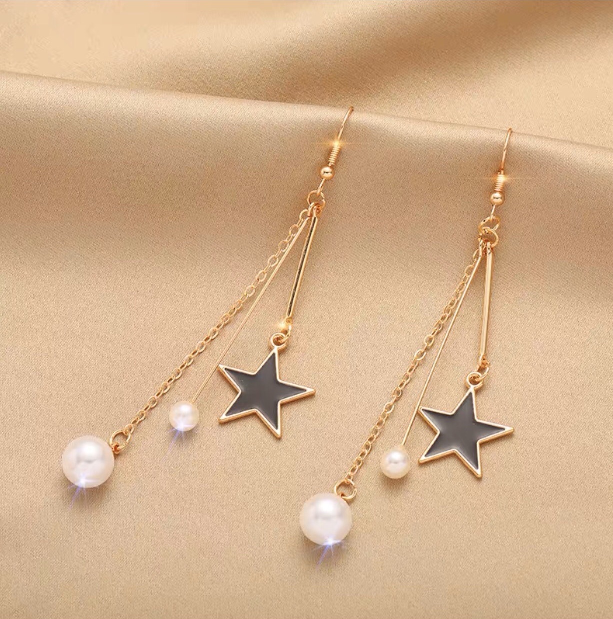 美之琴饰品059时尚潮流韩版星星珍珠耳环