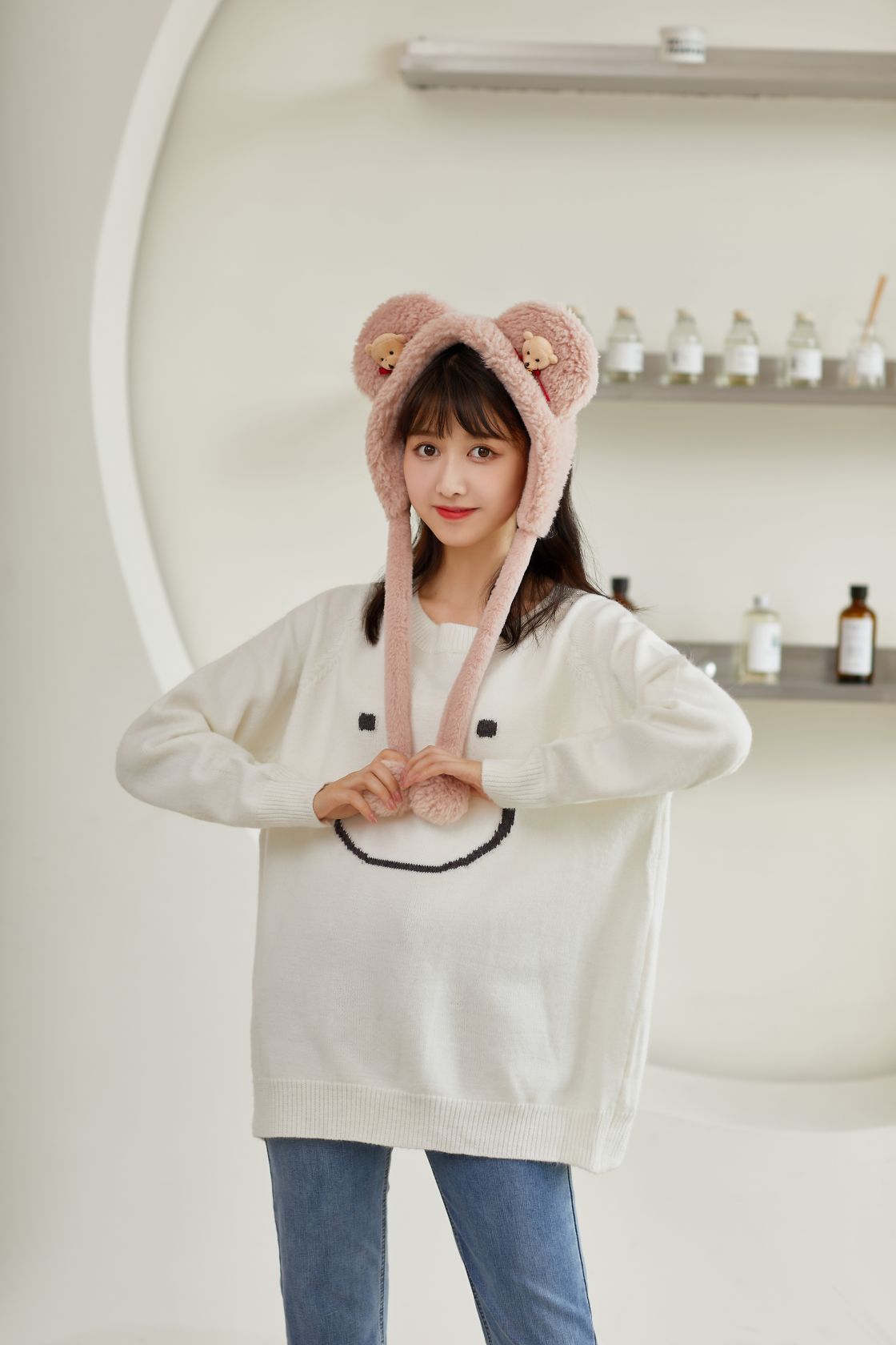 Cute ear masks for winter, winter warmth ear covers, ear bags, women's ear protection, ear covers, anti-freezing magic tools, Korean version ear caps, children's powder details Picture