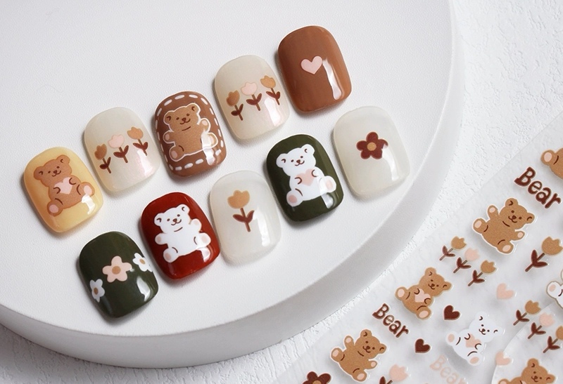 MG process ins nail stickers with adhesive backing have good adhesion, strong realism, very clear patterns, and a wide variety of styles. Factory direct sales of thin and tough new process adhesive stickers with many styles details Picture