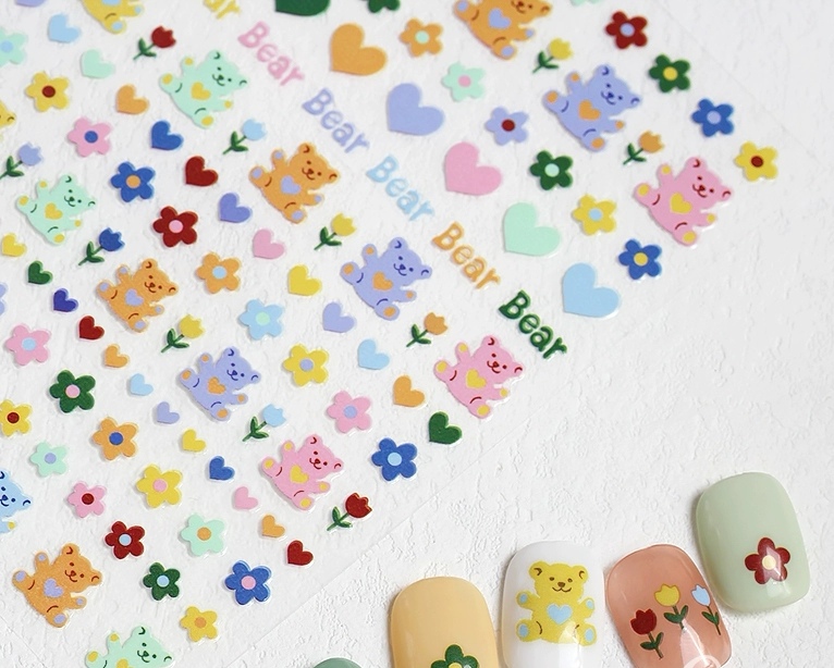 MG process ins nail stickers with adhesive backing have good adhesion, strong realism, very clear patterns, and a wide variety of styles. Factory direct sales of thin and tough new process adhesive stickers with many styles Application Scenario