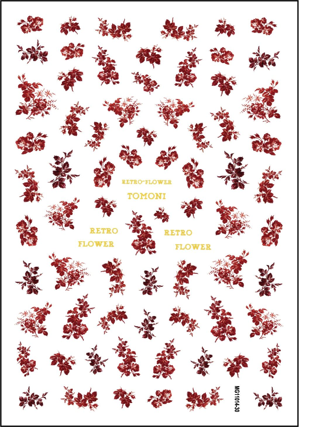 MG process ins nail stickers with adhesive backing have good adhesion, strong realism, very clear patterns, and a wide variety of styles. Factory direct sales of thin and tough new process adhesive stickers with many styles Specification image