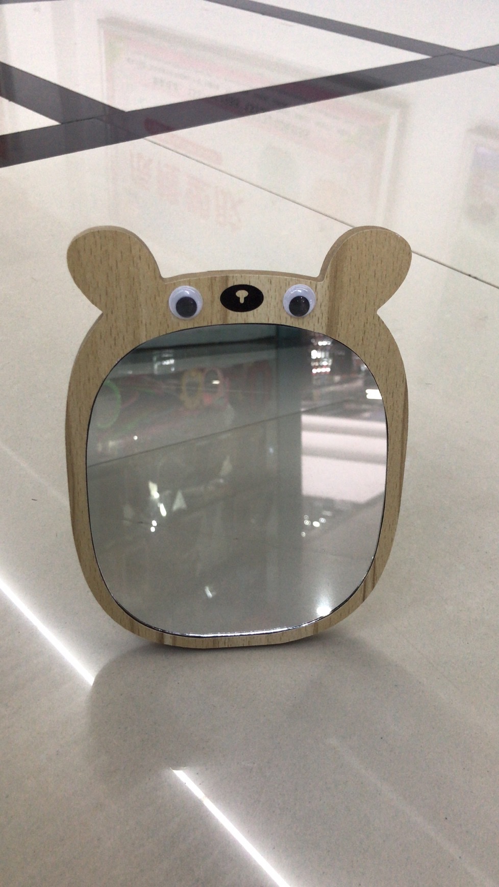 Wooden makeup mirror