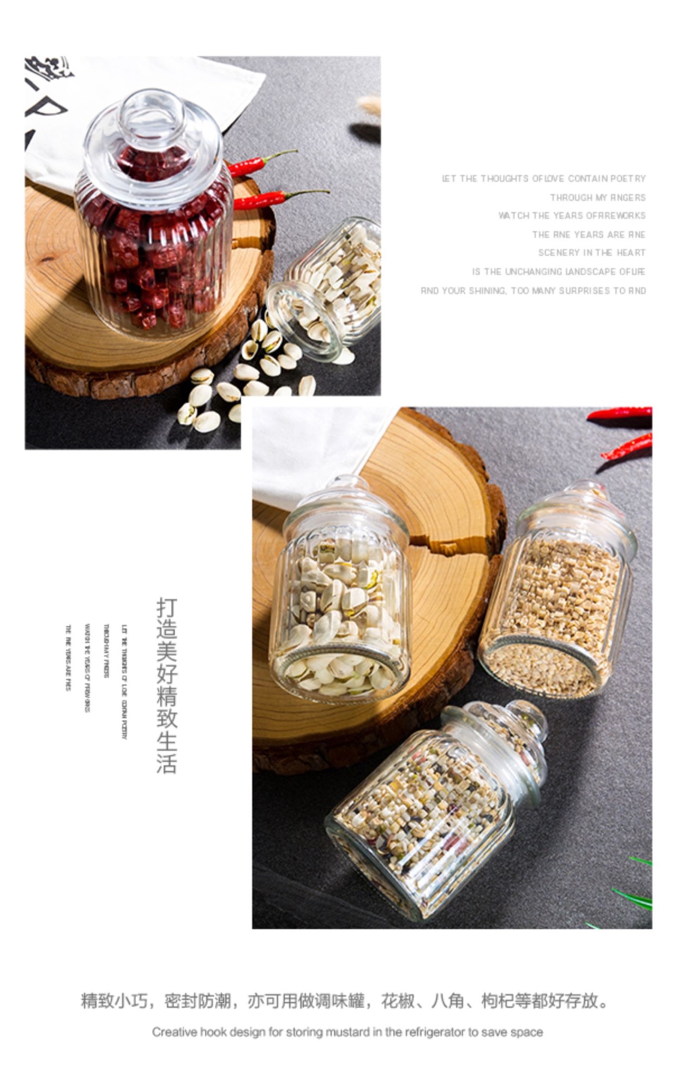 Latas selladas botellas de vidrio botellas de comida botellas de miel latas de verduras saladas botellas de pepinillos de vino con tapas pequeñas latas de almacenamiento para el hogar detail image 10