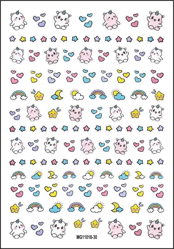 MG process ins nail stickers with adhesive backing have good adhesion, strong realism, very clear patterns, and a wide variety of styles. Factory direct sales of thin and tough new process adhesive stickers with many styles Specification image