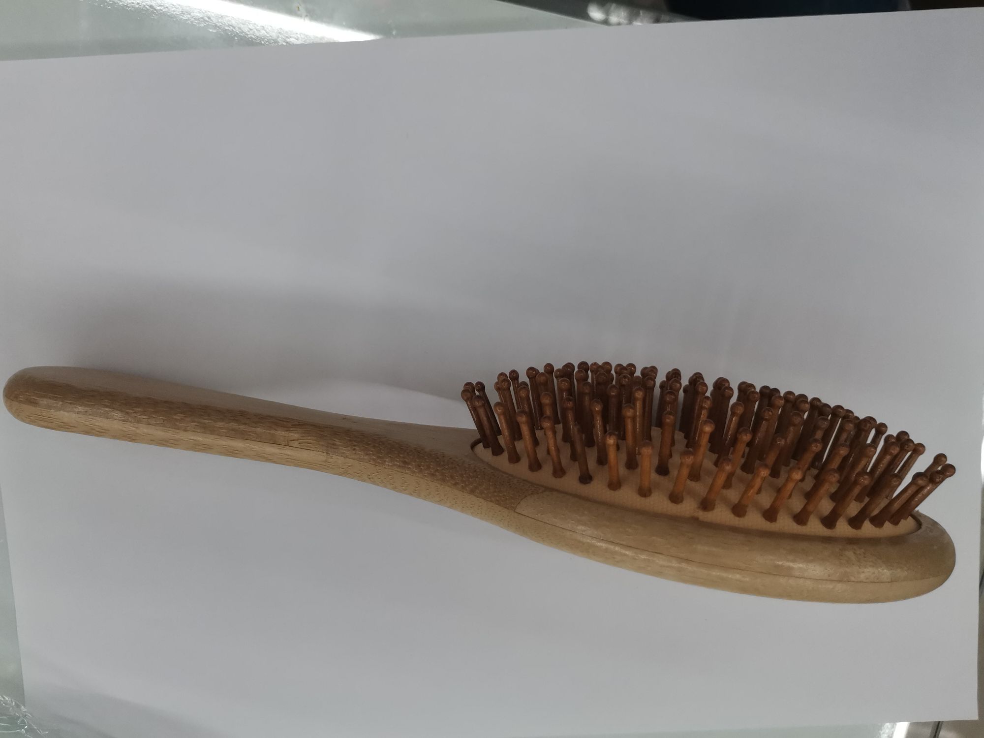 竹子柄头梳，长柄梳子产品图