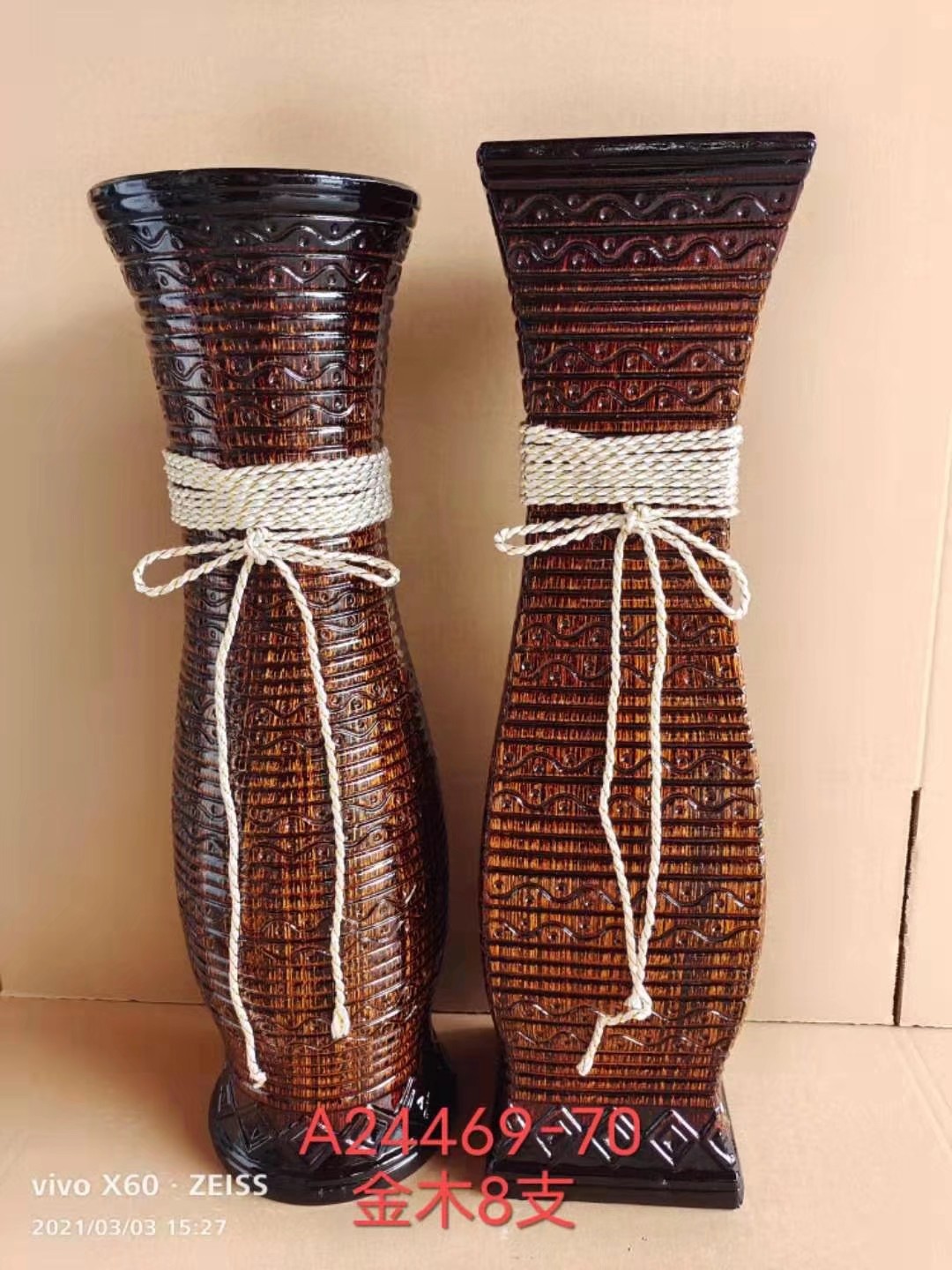 60CM低温陶瓷花瓶/振国工艺/陶瓷花瓶摆件产品图