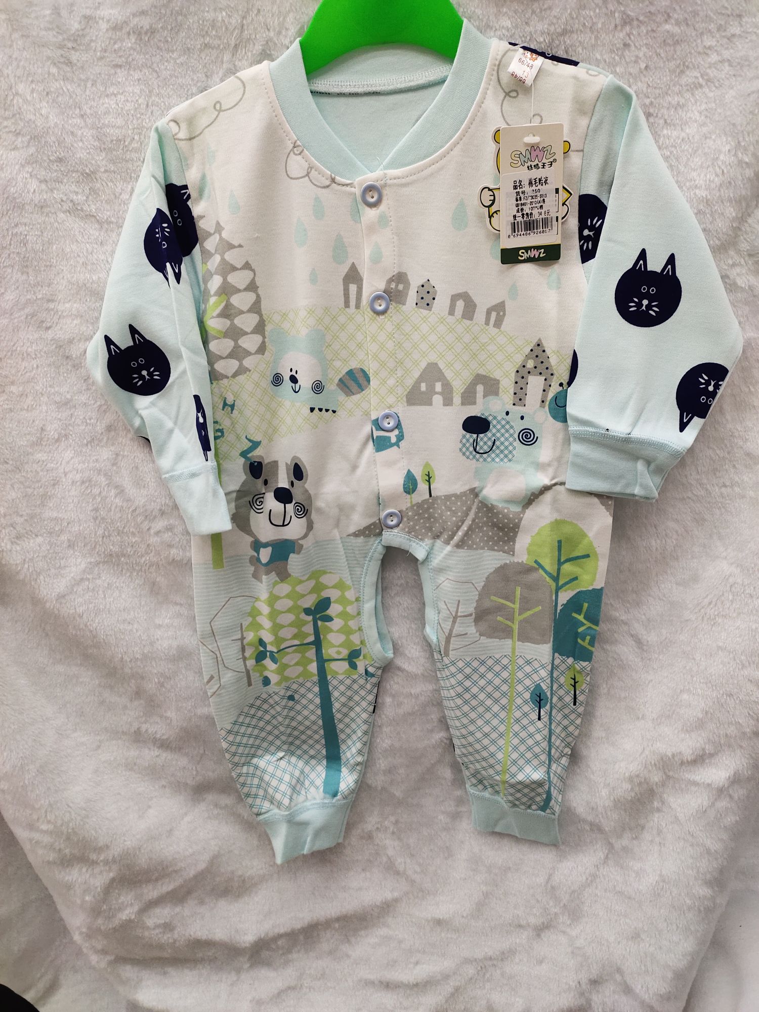 儿童全棉连体衣，婴幼儿闭档爬服哈衣，春秋产品图