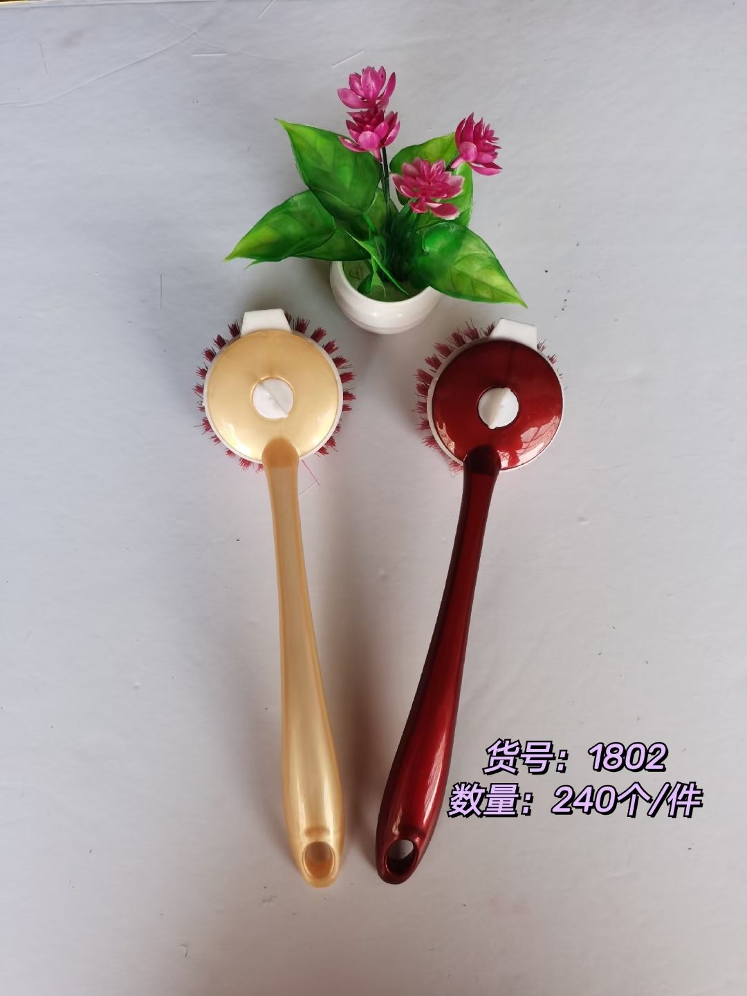 Item No. JSJ-1802, Plastic long-handled pot washing brush details Picture