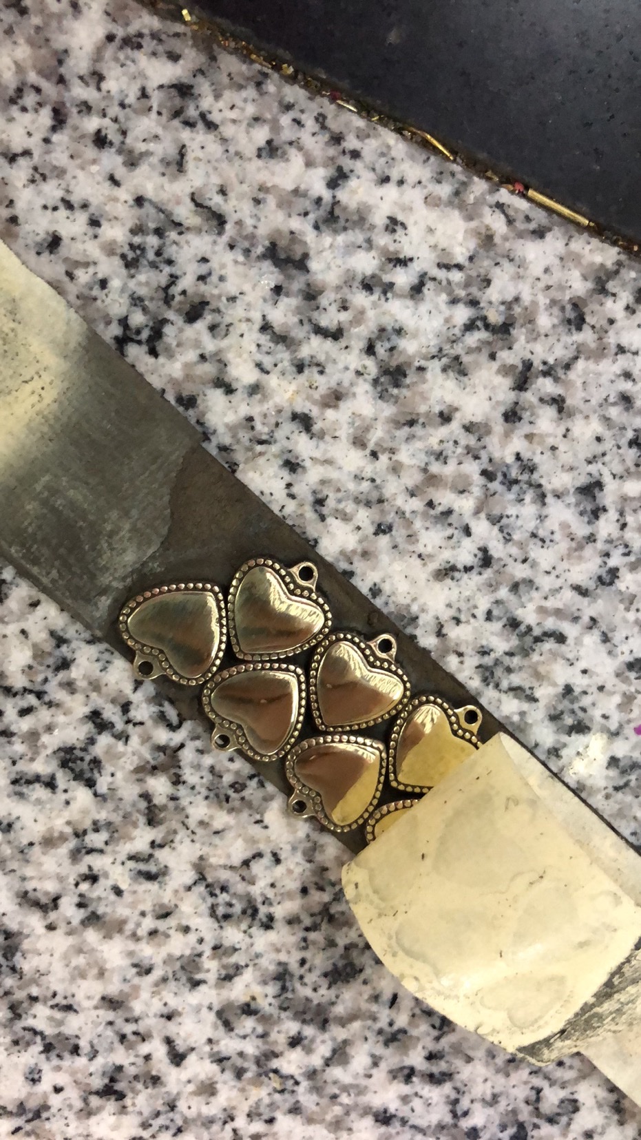 Key copper heart with hanging hollow