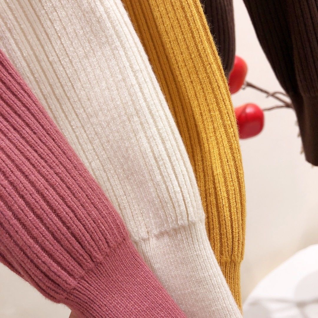 Cuello medio alto imitación visón terciopelo suéter engrosado mujer otoño invierno nueva versión coreana manga suelta jersey 11 legging Specification image