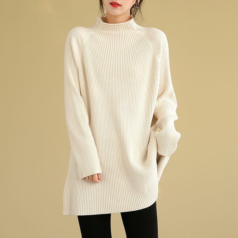 Half 9 cuello alto imitación visón terciopelo suéter engrosado mujer otoño invierno nueva versión coreana manga suelta jersey legging details Picture