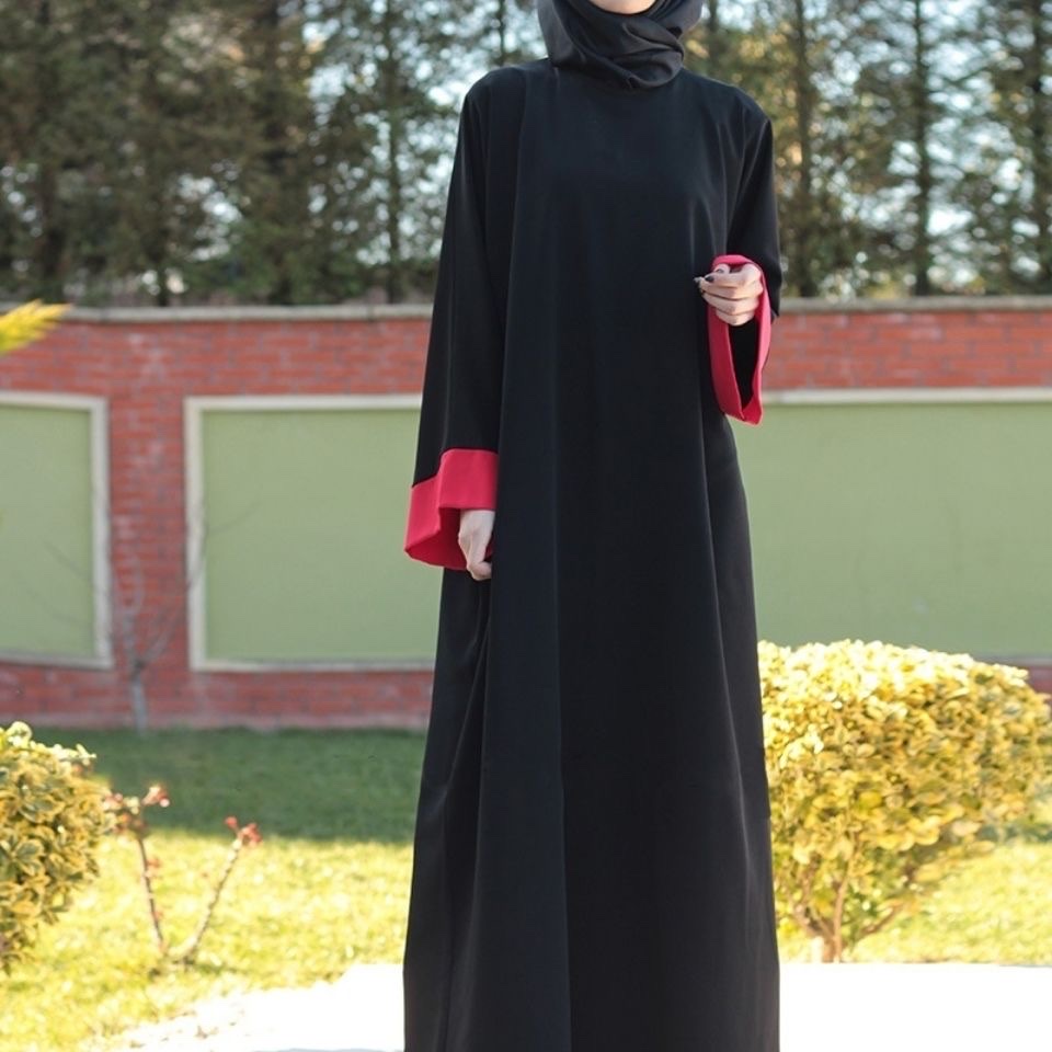 礼拜服妇女大袍时尚穆斯林连衣裙百褶边大摆长裙2详情图1