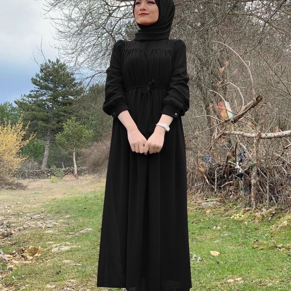 礼拜服连衣裙穆斯林服装女士新款夏季宽松长袍盖头服装图
