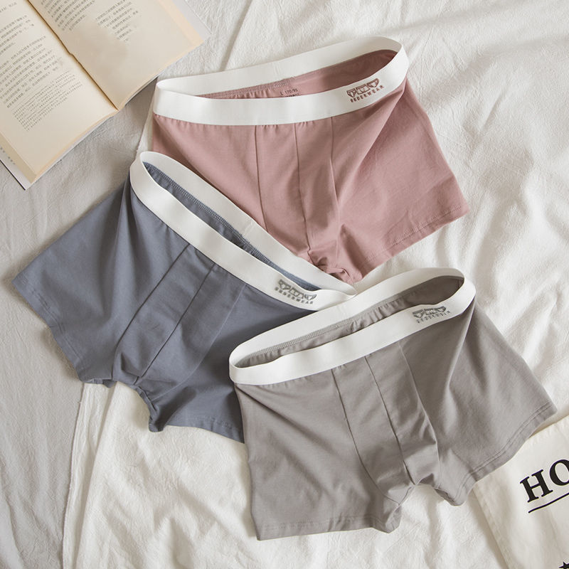 Men's Underwear Pure Cotton Flat Corner Anti-Bacterial Pure Cotton Crotch Seamless Cotton Fabric Mid-Waist Comfortable Boxers 4 full figure