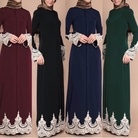 礼拜服妇女大袍时尚穆斯林连衣裙百褶边大摆长裙舒适时尚