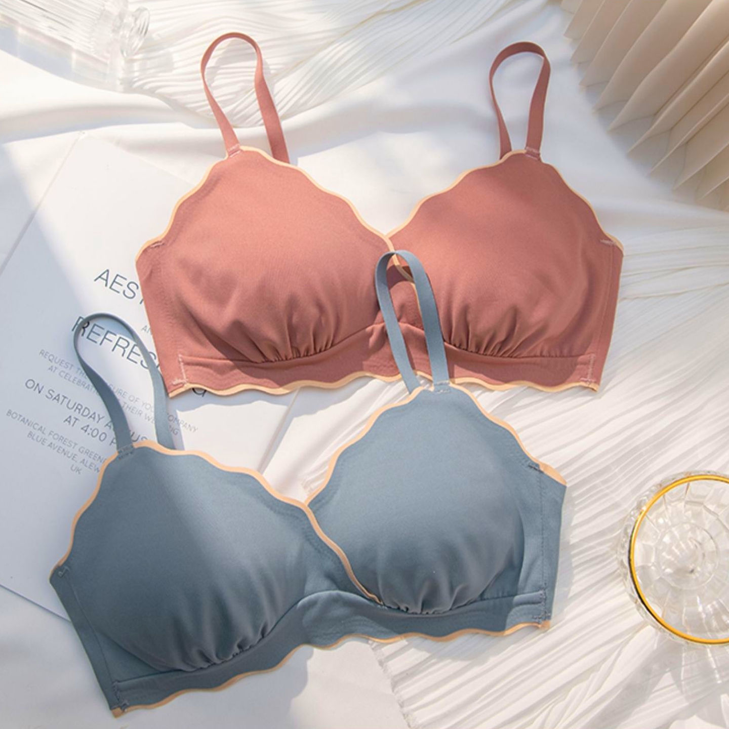 No Underwire Back Bra Women's Touch Bra Women's Back Bra One Strap With Chest Pad 3 full figure