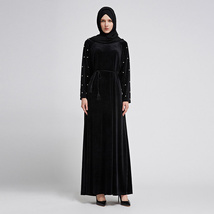 新款穆斯林女士长袍夏季回族服装迪拜清真服装5