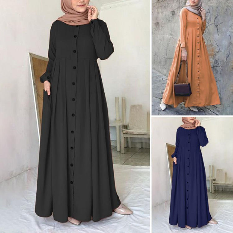 连衣裙穆斯林服装女士新款夏季宽松长袍盖头伊斯兰服饰