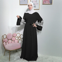 新款穆斯林女士长袍夏季回族服装迪拜清真服装3