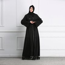 礼拜服妇女大袍时尚穆斯林连衣裙百褶边大摆长裙