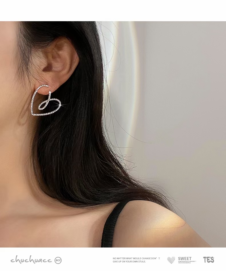 诗洛琪饰品爱心耳环2021年新款潮珍珠耳饰女高级感轻奢个性设计感小众详情图1