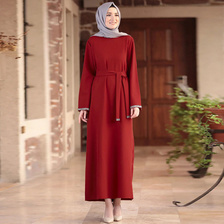 新款穆斯林女士长袍夏季回族服装迪拜清真服装7