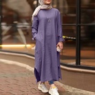 新款穆斯林女士长袍夏季回族服装迪拜清真服装4