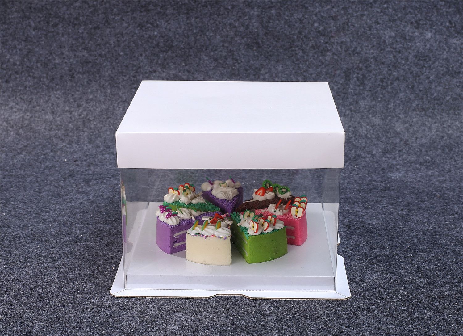 白卡纸 三件套开窗蛋糕盒(单层)22*22*16cm图