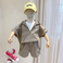 夏季时尚潮流休闲运动套装韩版短袖男童套装图