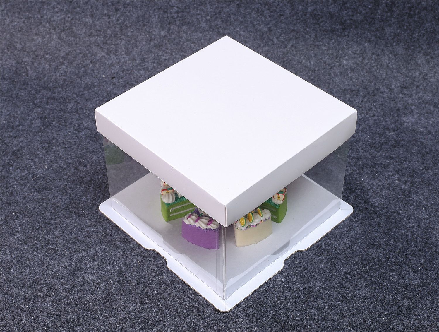 白卡纸 三件套开窗蛋糕盒(单层)22*22*16cm详情图1