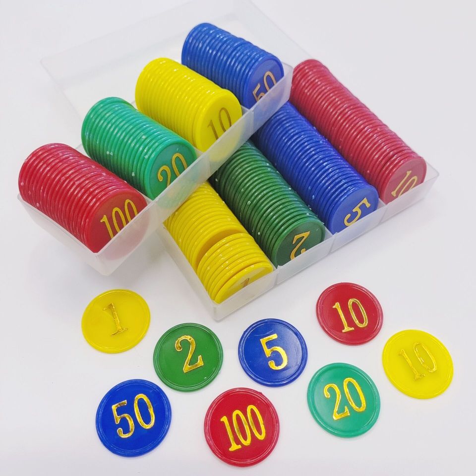 80片筹码和160片筹码白底实物图