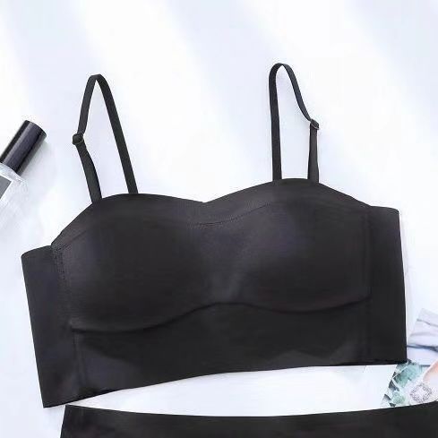 French Small Square Collar Seamless Underwear Bare Feeling Latex Bra No Underwire Push-Up Anti-Sagging Sports Bra Women 5 full figure