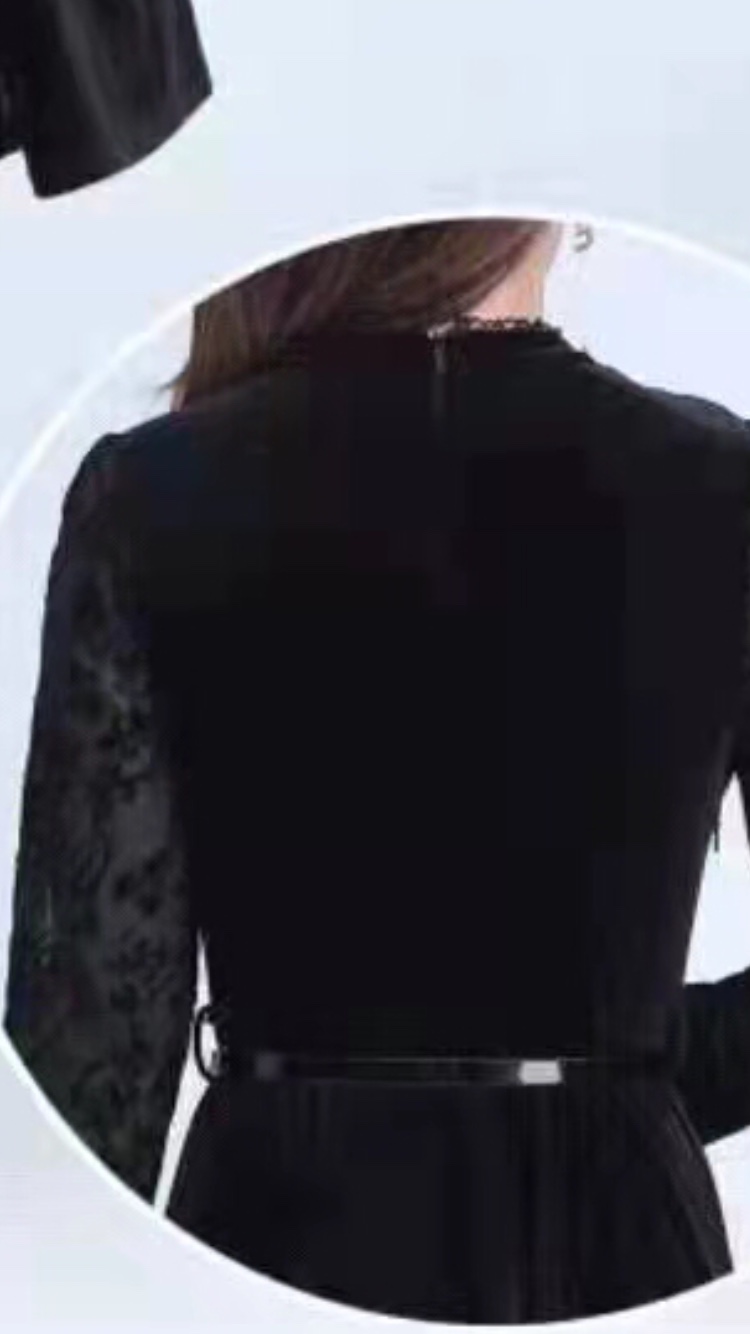 The new stylish and trendy black dress with a cinched waist from Spring and Autumn Specification image