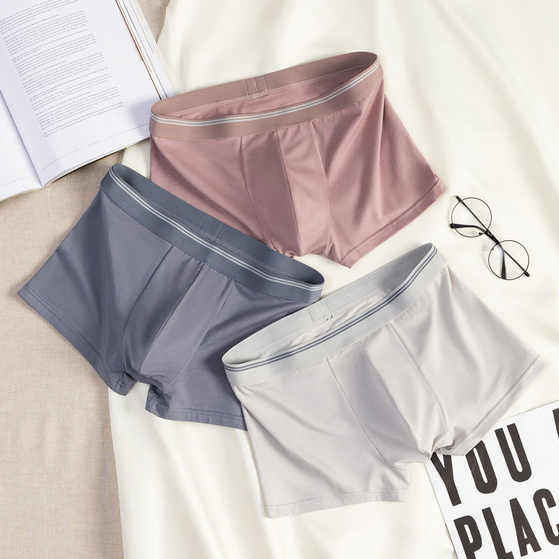 Spring Summer Men's Underpants Modal Cotton Flat Corner Mid-Waist Student Sports Short Shorts Youth Bottom full figure