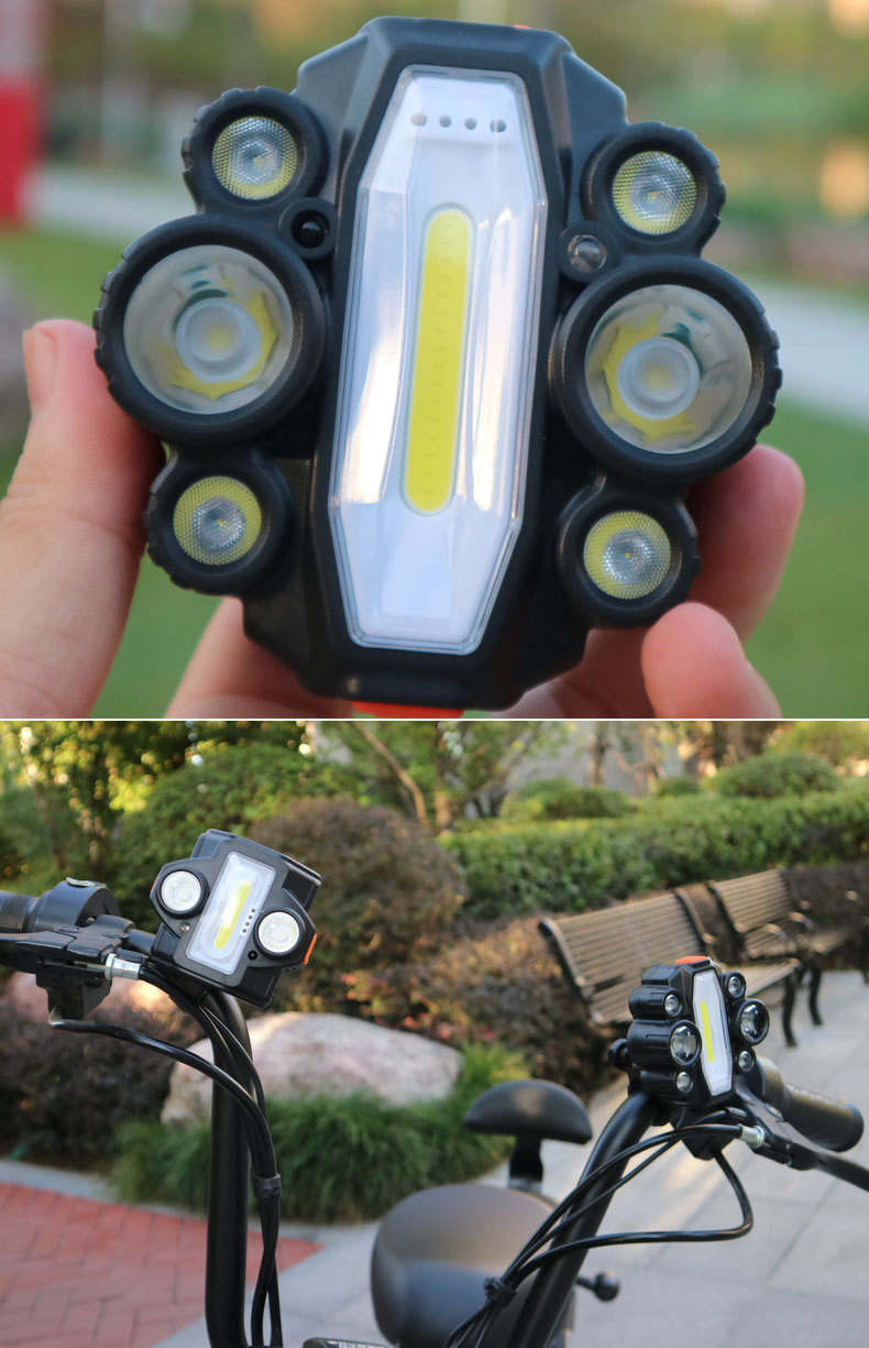 新款LED强光头灯 多功能钓鱼灯带挂钩智能感应头灯自行车灯工作灯详情图3