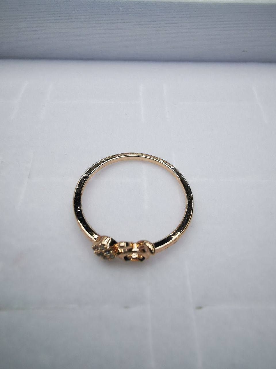 5 Korean version pure copper ring girls' small accessory, simple and ins style fashionable small round bean set ring with adjustable opening details Picture
