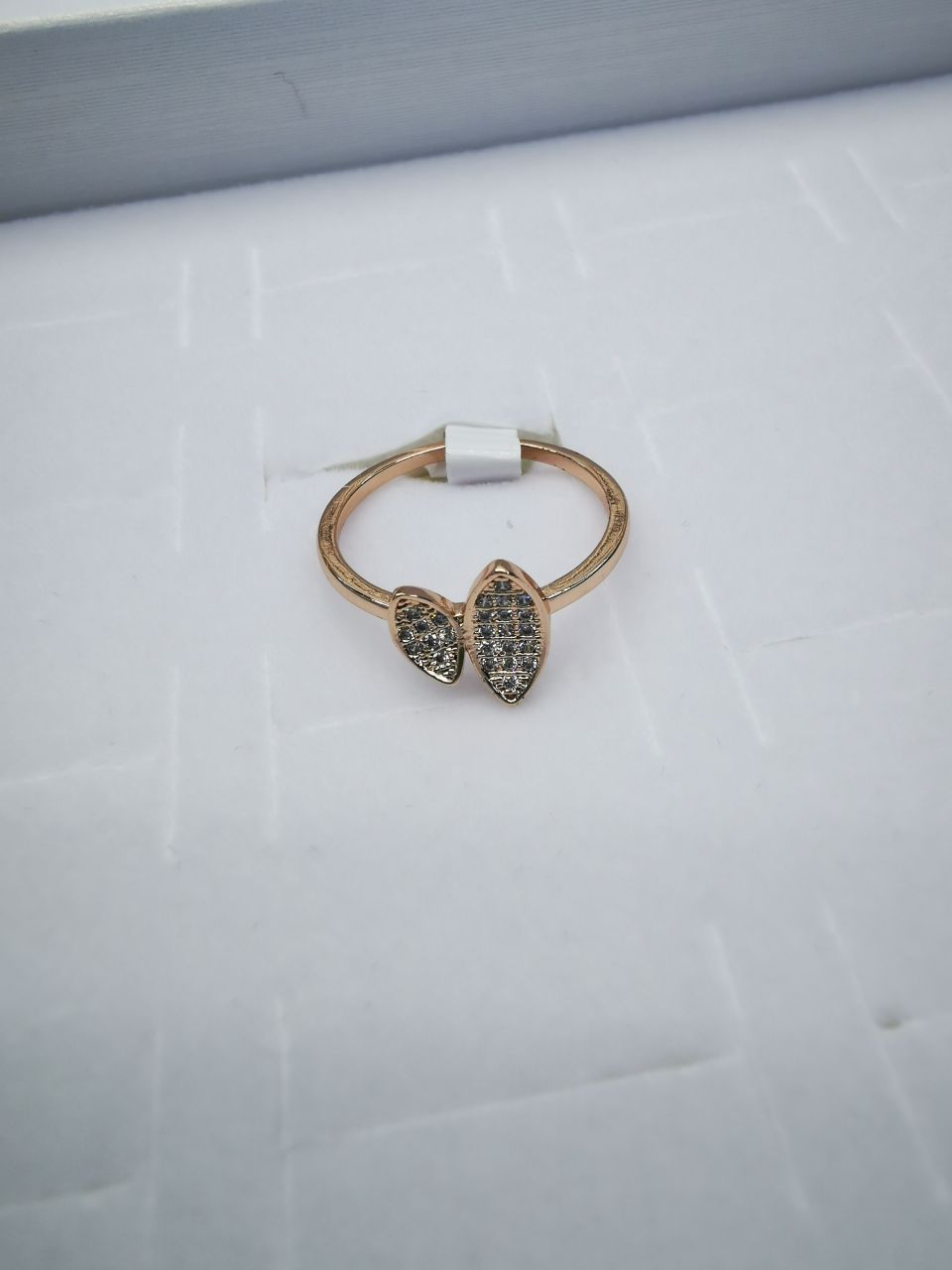 39 Korean-style pure copper ring girls' small accessory, simple and ins style fashionable small round bean set ring with adjustable opening